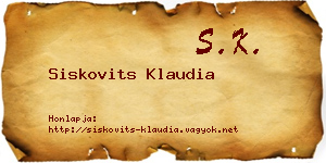 Siskovits Klaudia névjegykártya